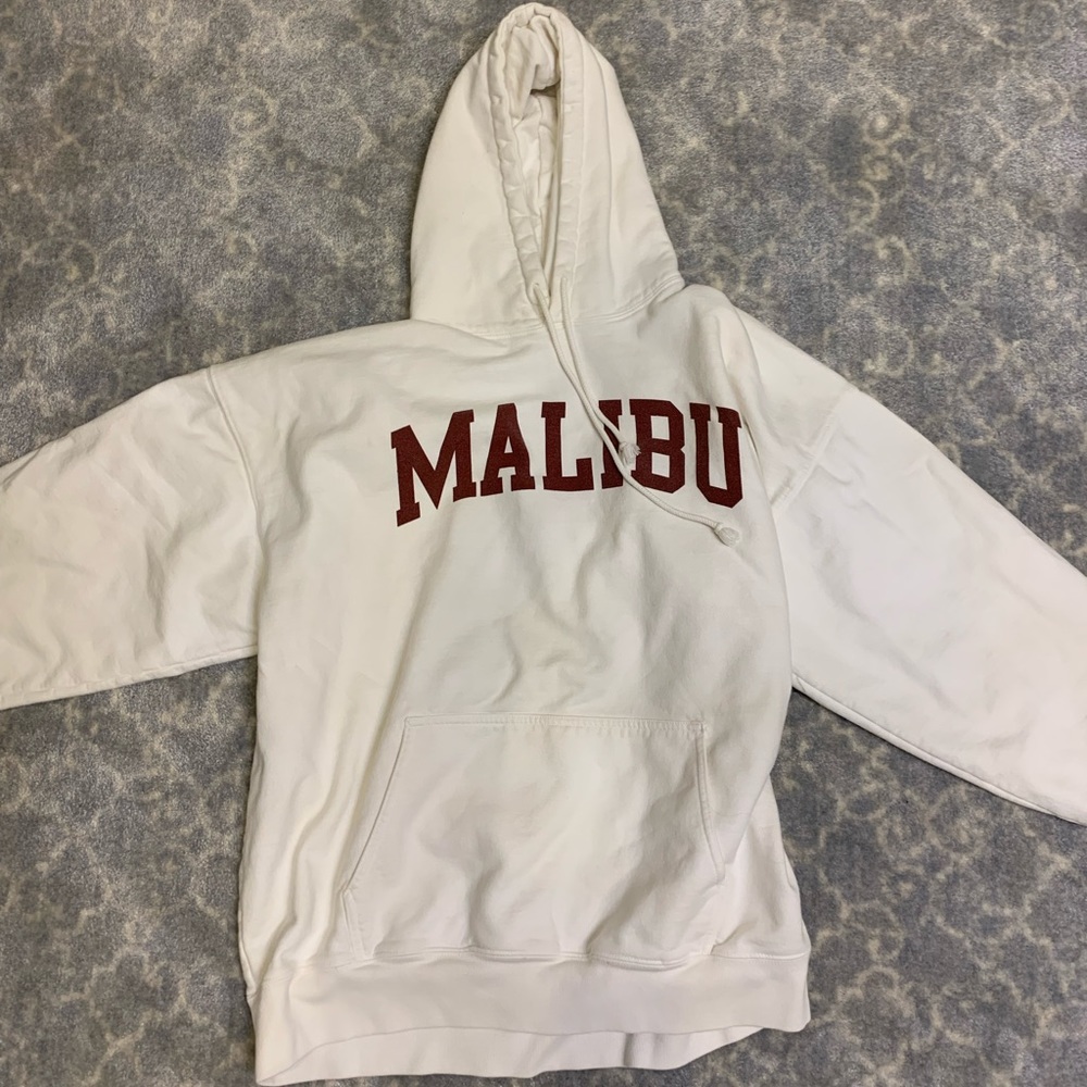 Brandy Melville white Malibu hoodie